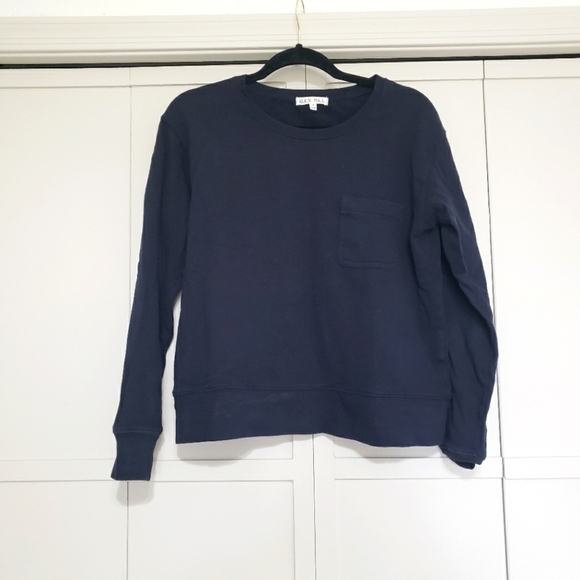 Alex Mill Navy Blue Pocket Crewneck Sweatshirt Small‎ - Picture 1 of 9